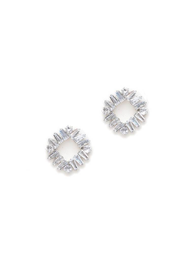 White Crystal Stone Studs : RRAUG23-40