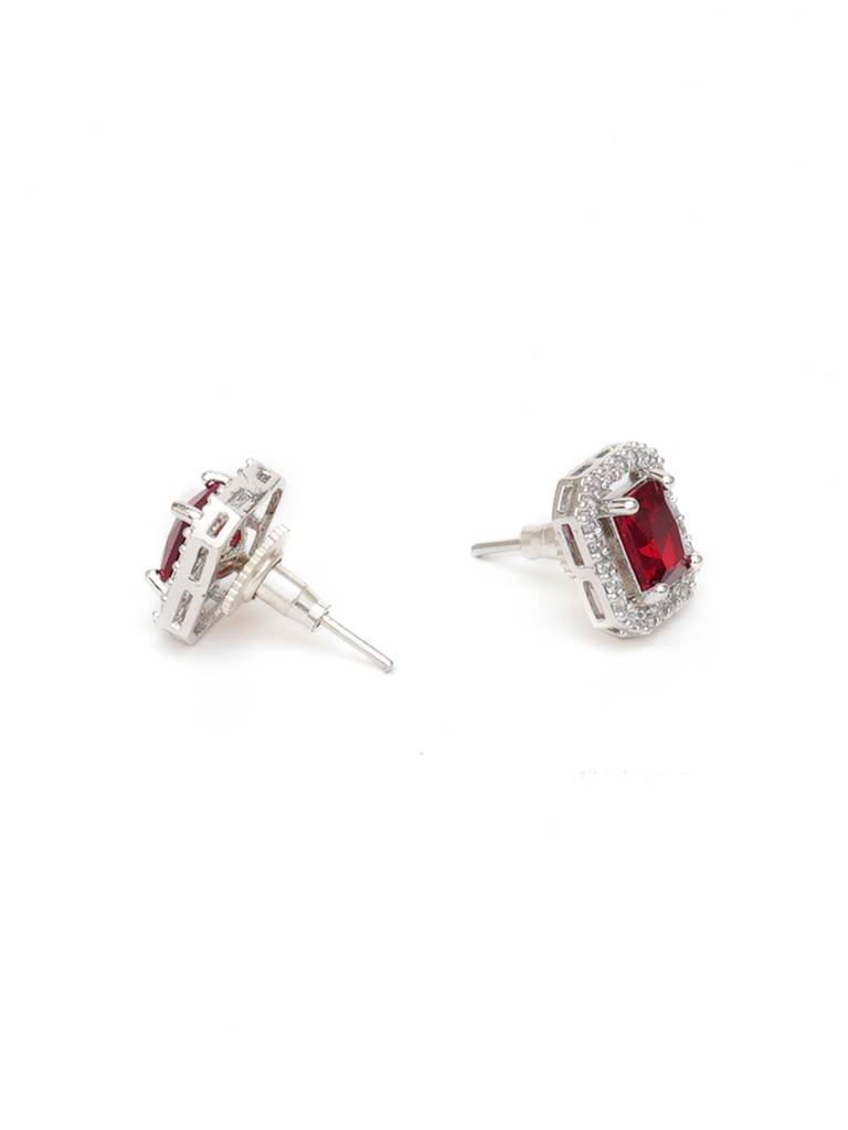 Ruby Red Stone Studs : RRAUG23-52