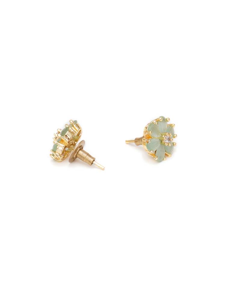 Green Stone With Diamond Cystal Studs : RRAUG23-63
