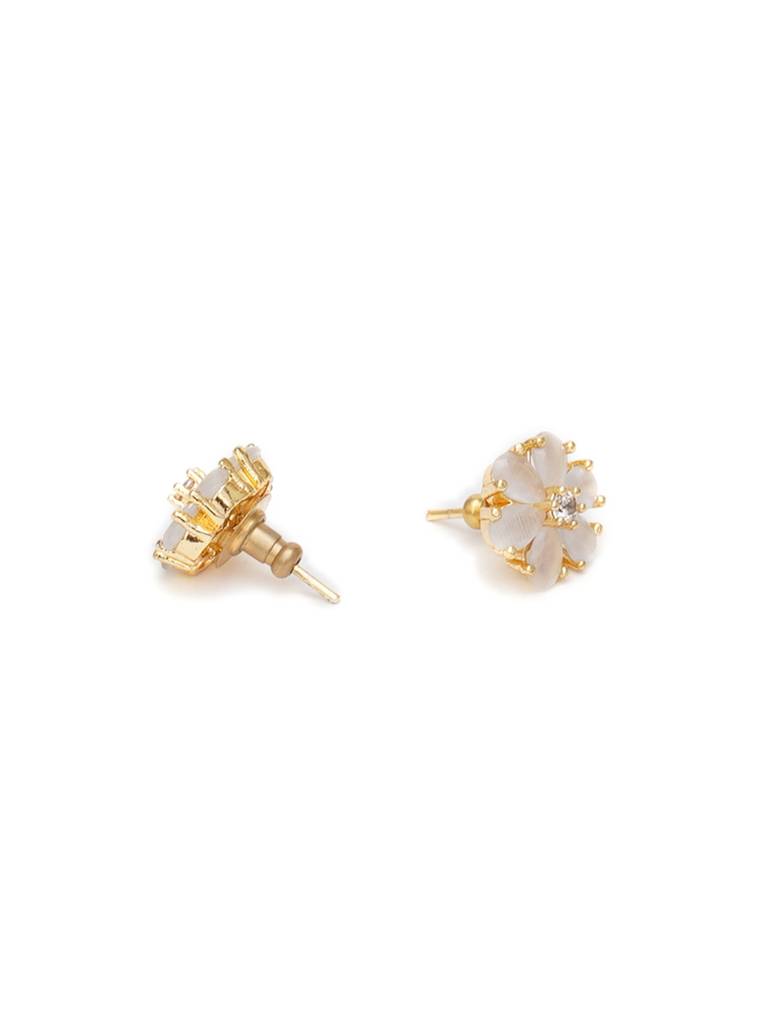 Cyrstal Flower Stone Studs : RRAUG23-57