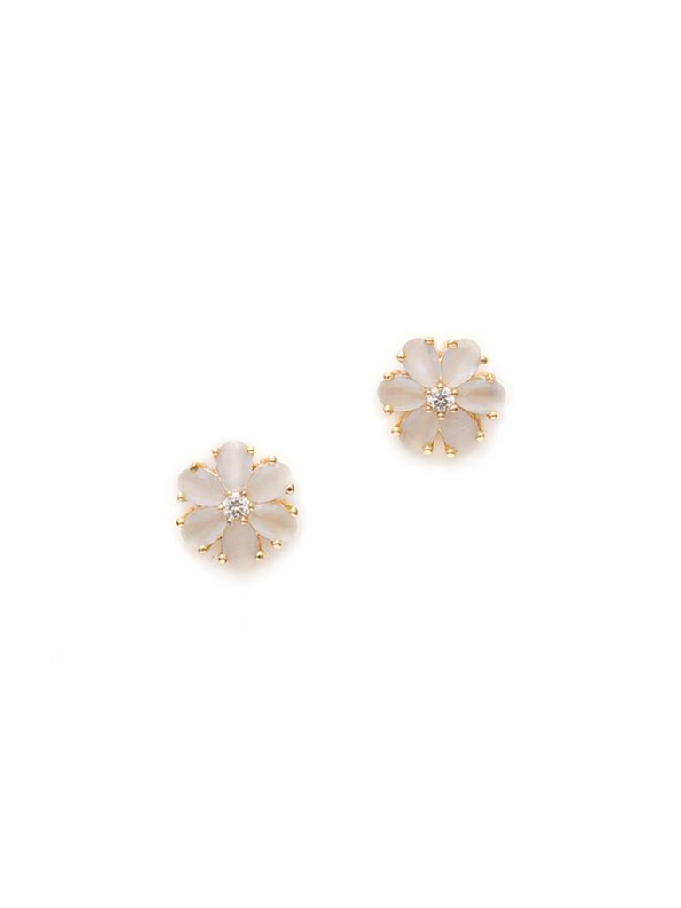 Cyrstal Flower Stone Studs : RRAUG23-57