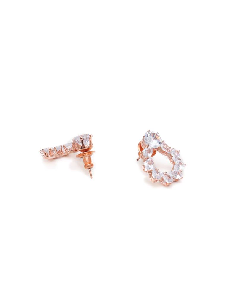 Round Stone Rose Gold Studs : RRAUG23-38