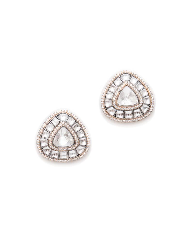 Oversied Rose Gold Kundan Studs : RRAUG23-14