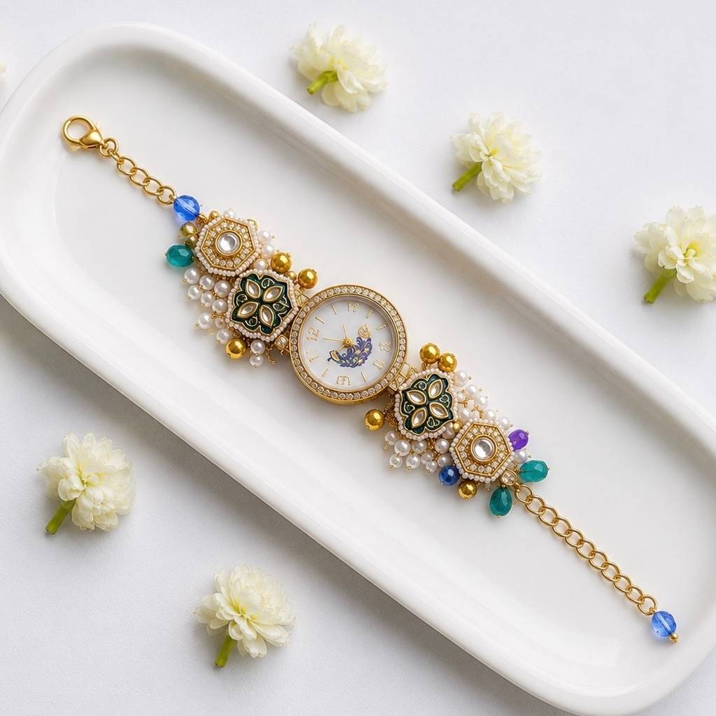 Meenakari Watch With Rakhi : PIABRK160