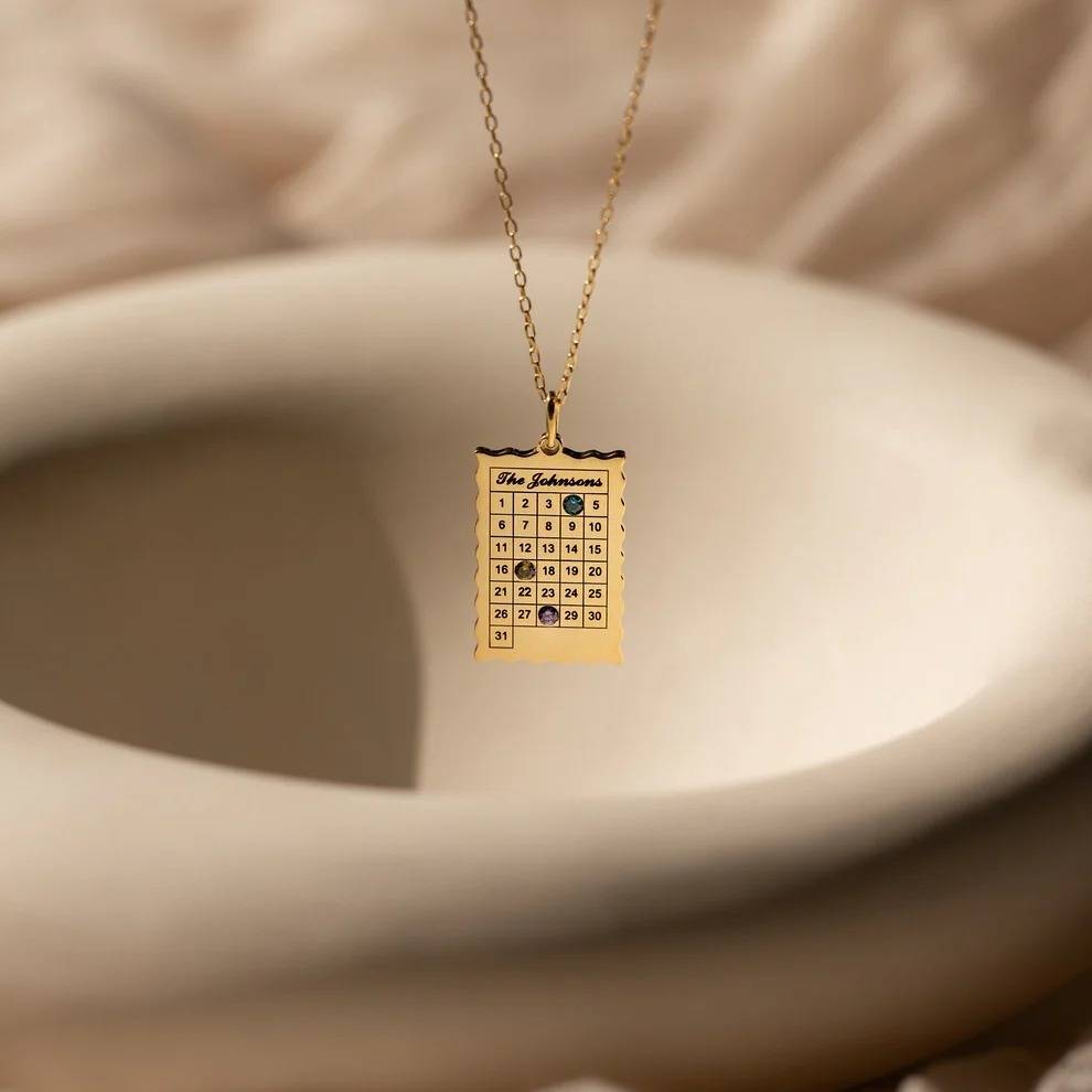 Calendar Birthstone Charm Necklace : CNE24