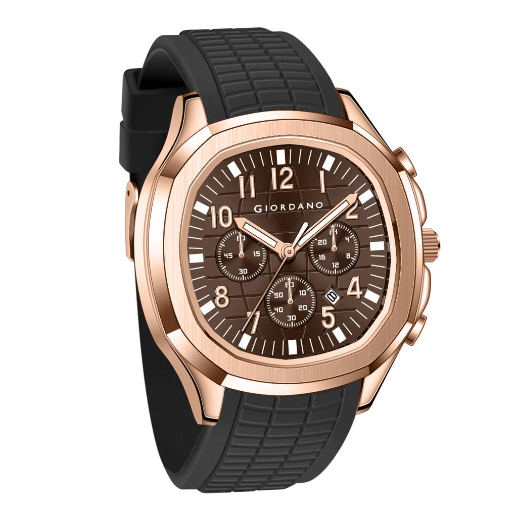 Giordano Precision And Comfort Multi Function Watch For Men With Textured Dial & Trendy Silicone Band : GZ-50143-05