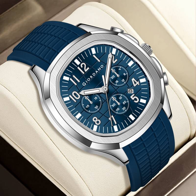 Giordano Precision And Comfort Multi Function Watch For Men With Textured Dial & Trendy Silicone Band : GZ-50143-03