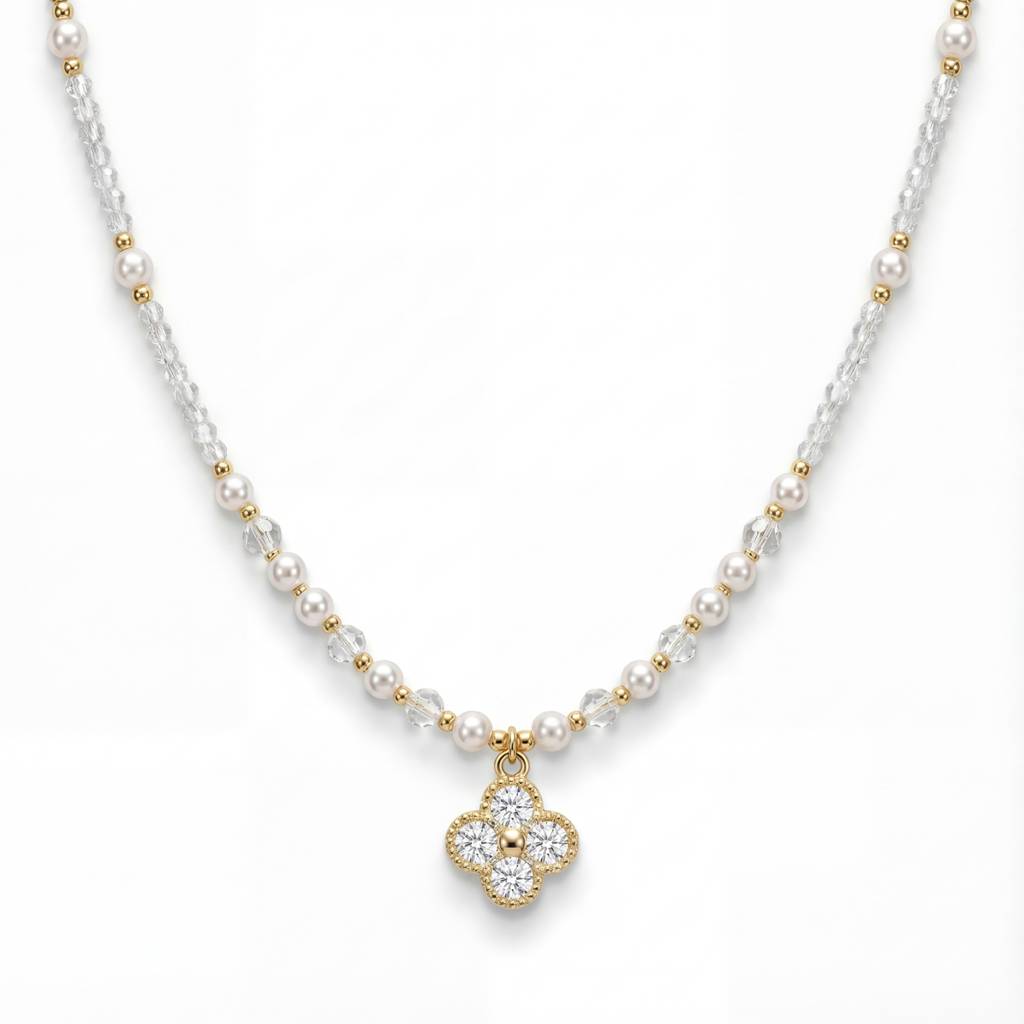 Korean The Clover Blossom Pearl : YUFSNL243