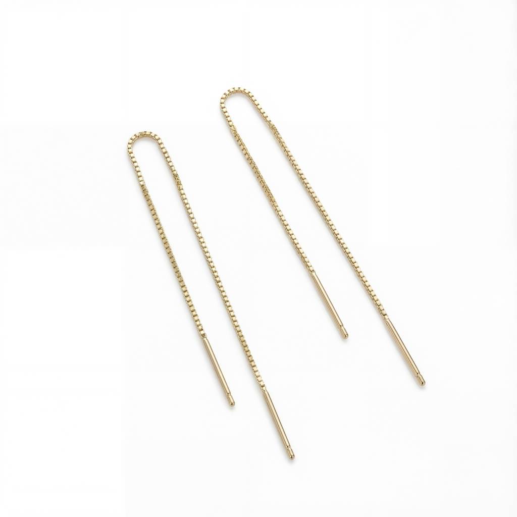 Korean Parallel Gold Threader Earrings : YUFSER268