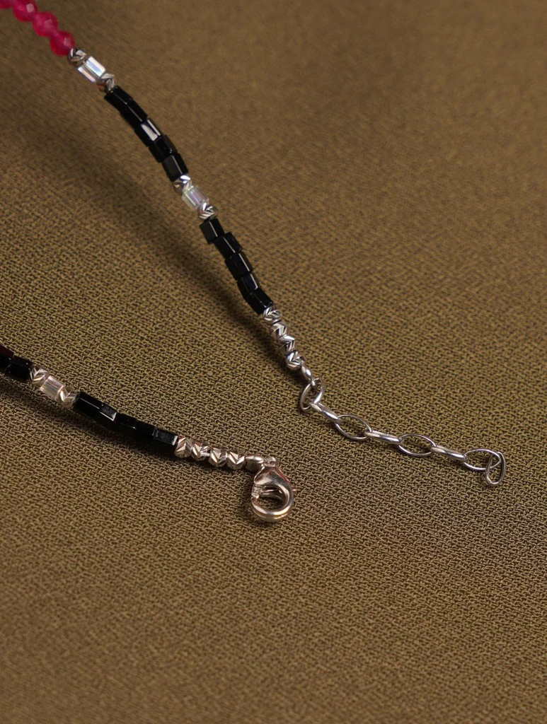 925 Sterling Silver Pearl Accent Beaded Bracelet : ARSBR174