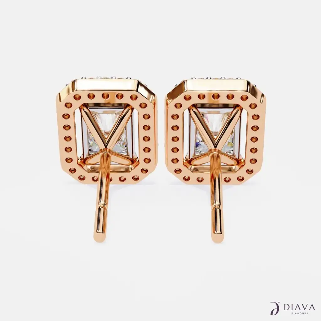 Emerald Halo Studs : EmeraldHaloStuds