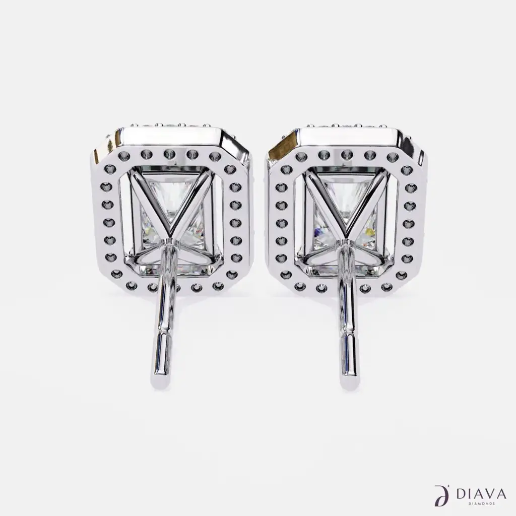 Emerald Halo Studs : EmeraldHaloStuds