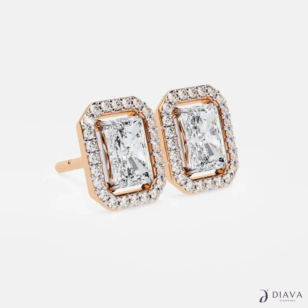Emerald Halo Studs : EmeraldHaloStuds