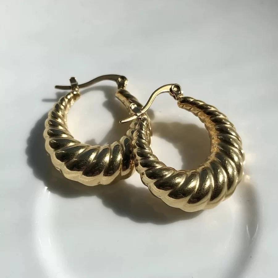 Chunky Spiral Hoop Earrings