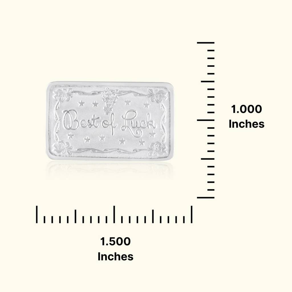 5 Gram Best Of Luck Engraved 999 Silver Biscuit : 03-OBSB-5grams