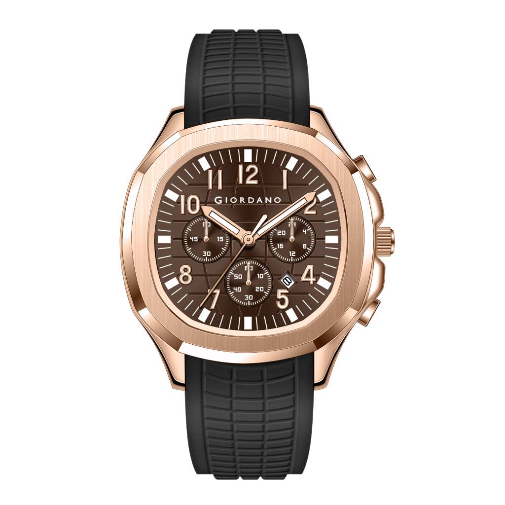 Giordano Precision And Comfort Multi Function Watch For Men With Textured Dial & Trendy Silicone Band : GZ-50143-05