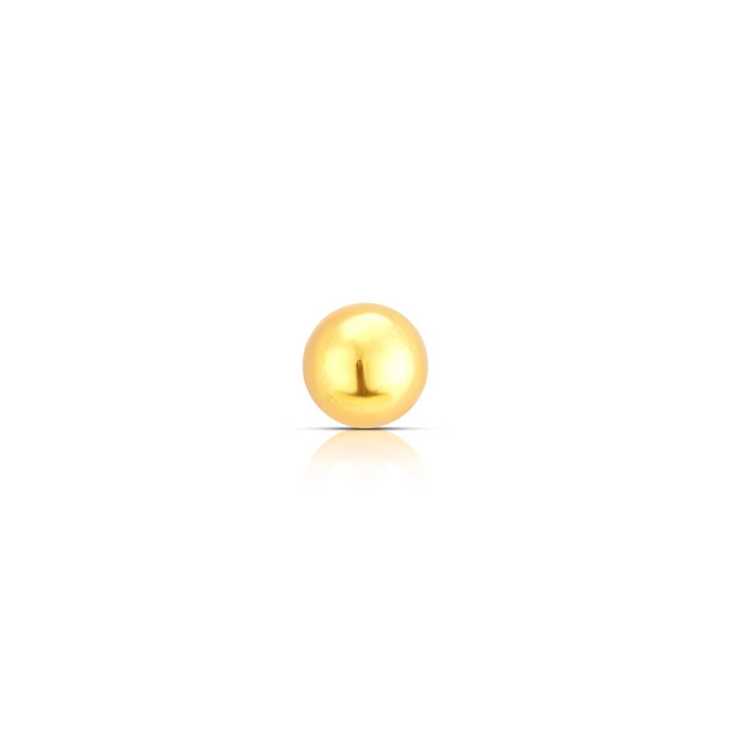 Yuvora 18K Yellow Gold Ball Stud Nose Pin For Women | Screw Back Closure | Bis Hallmarked | Pure Gold N : BNP1001-2-HP-18YG-IS