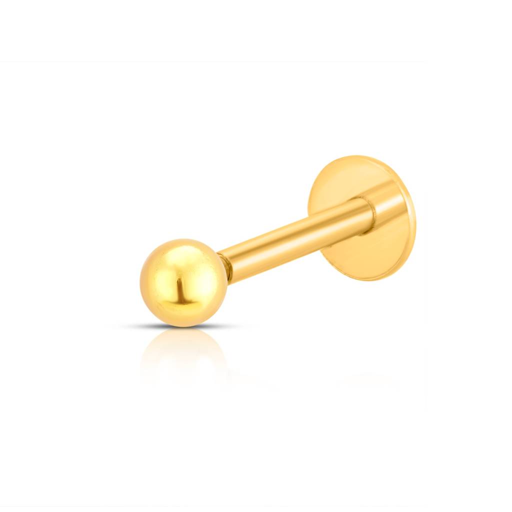 Yuvora 18K Yellow Gold Ball Stud Nose Pin For Women | Screw Back Closure | Bis Hallmarked | Pure Gold N : BNP1003-3-HP-18YG-IS