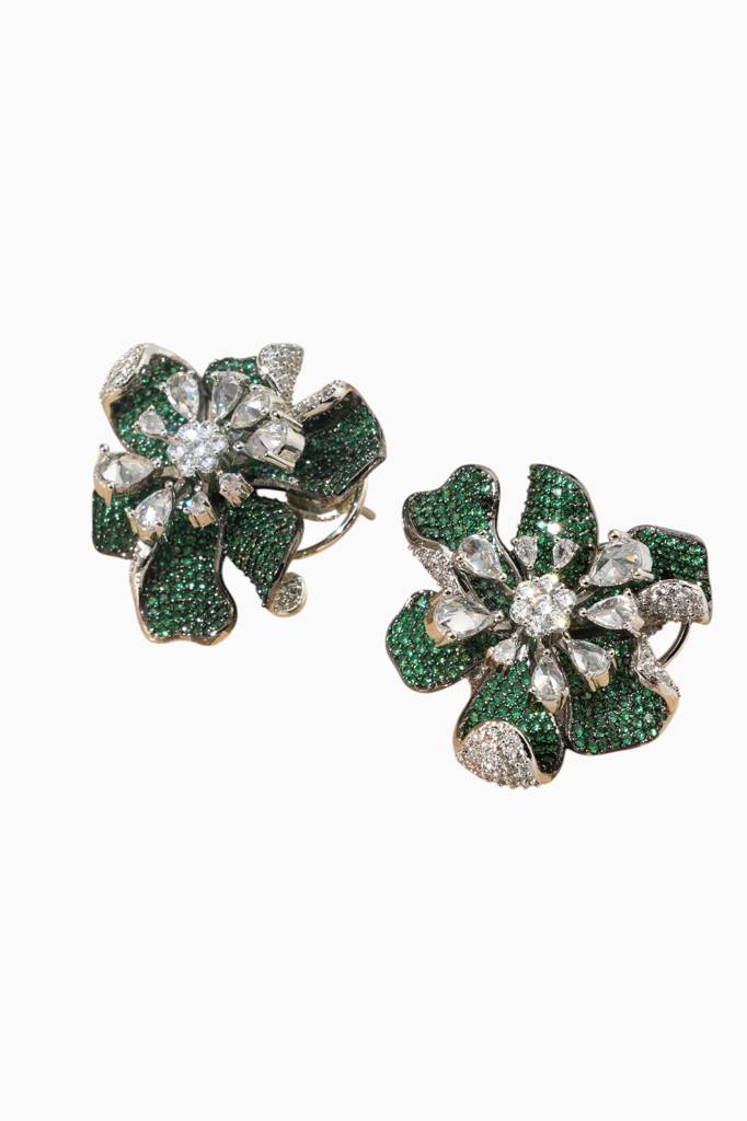 American Diamond Earrings – Premium Rhodium Plated Real Diamond Shine : BP-ER-1107
