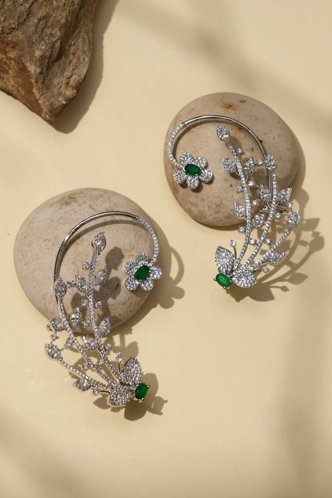 Luxury Real Diamond Look Earcuff : BP-ER-1123