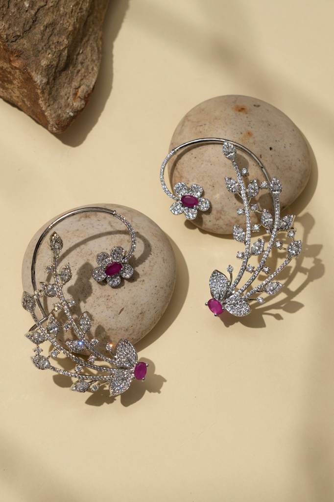 Luxury Real Diamond Look Earcuff : BP-ER-1124