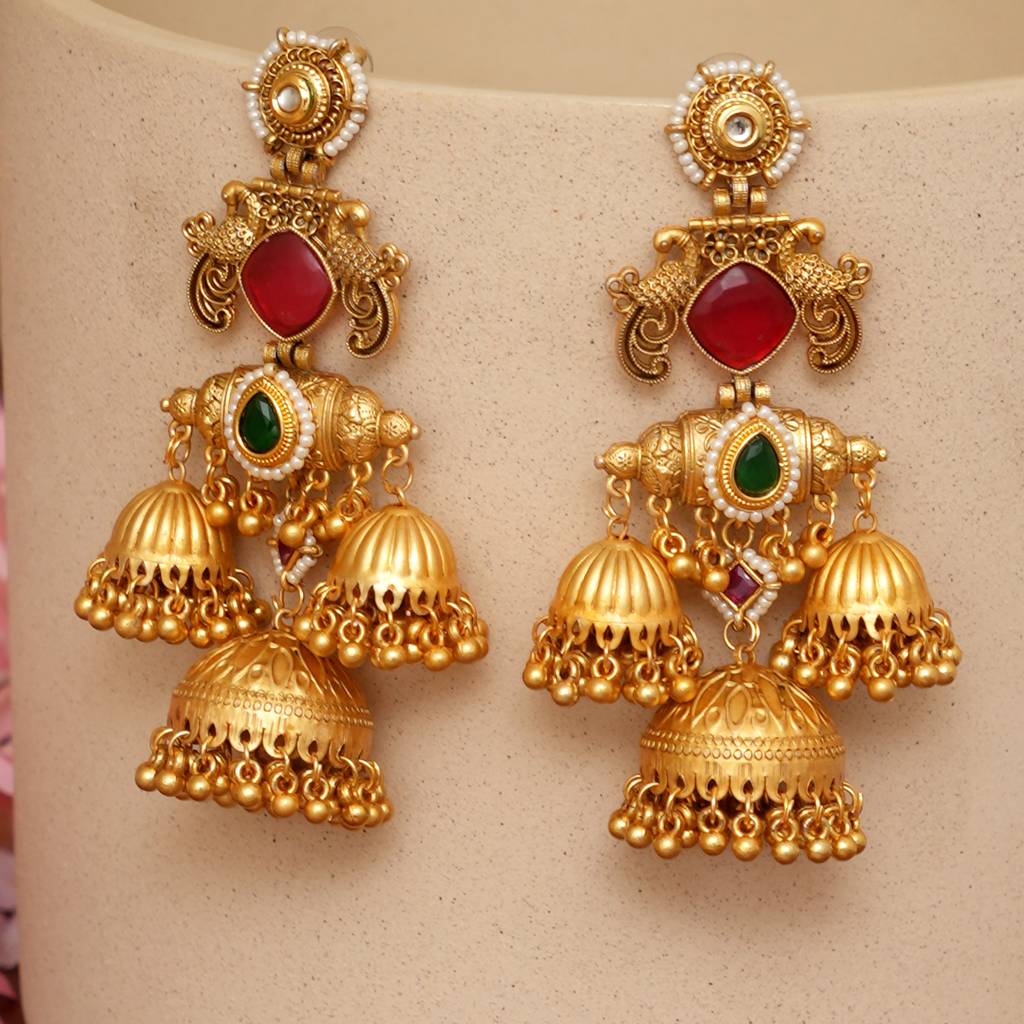 Anvika Ruby Emerald Chandbali : BP-ER-839