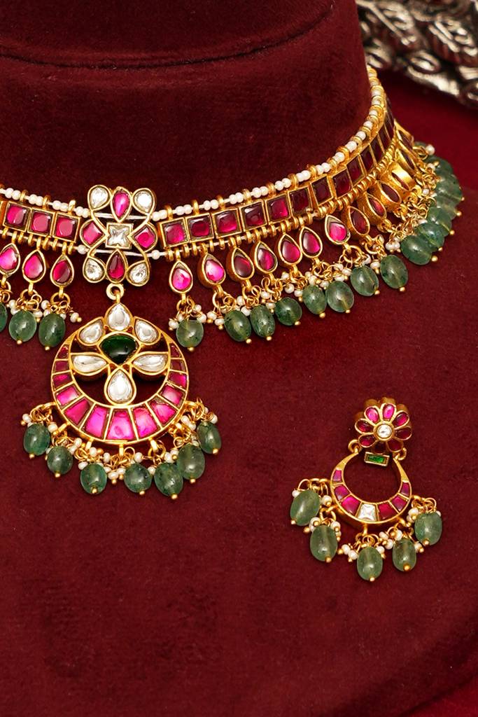 Traditional Kundan Jadau Temple Choker : BP-NK-1017