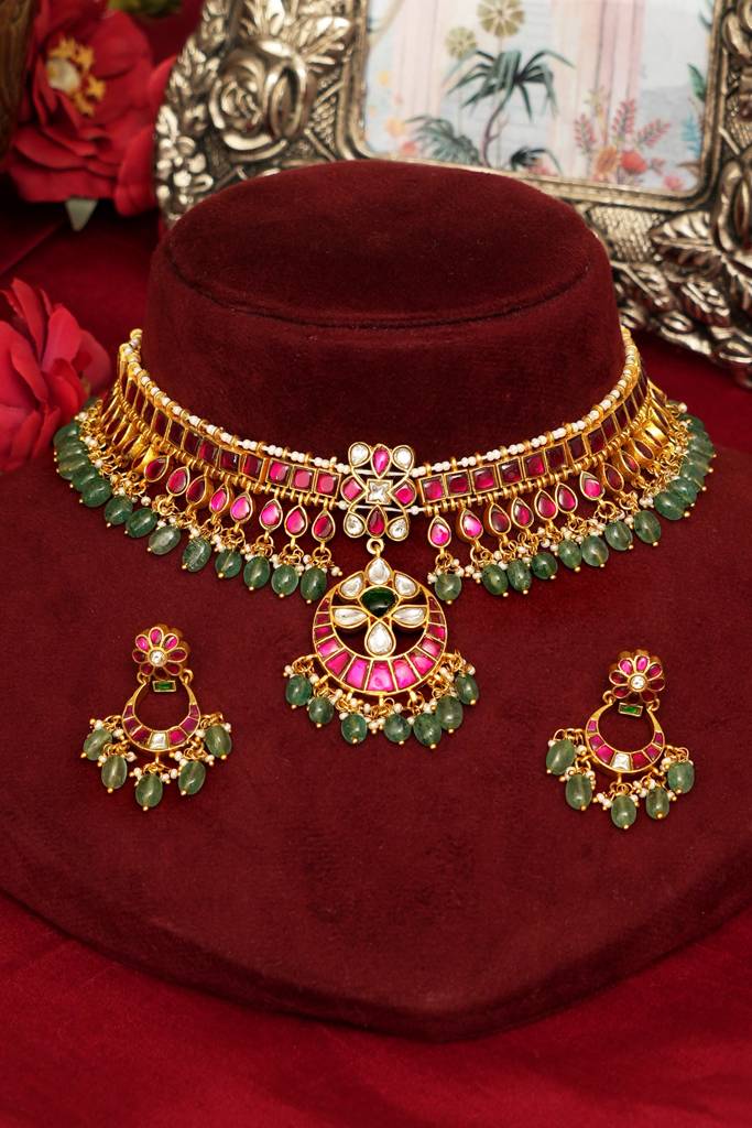 Traditional Kundan Jadau Temple Choker : BP-NK-1017