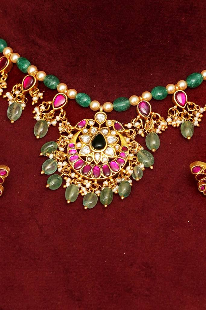 Rajsi Traditional Jadau Jewellery Necklace Set : BP-NK-1024
