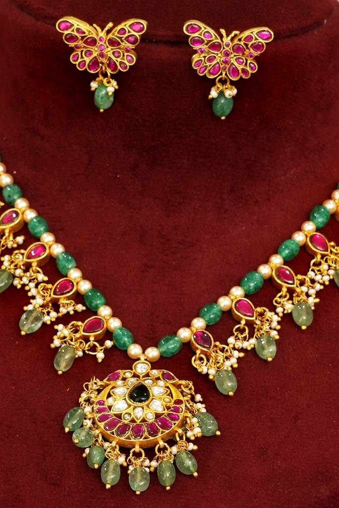 Rajsi Traditional Jadau Jewellery Necklace Set : BP-NK-1024
