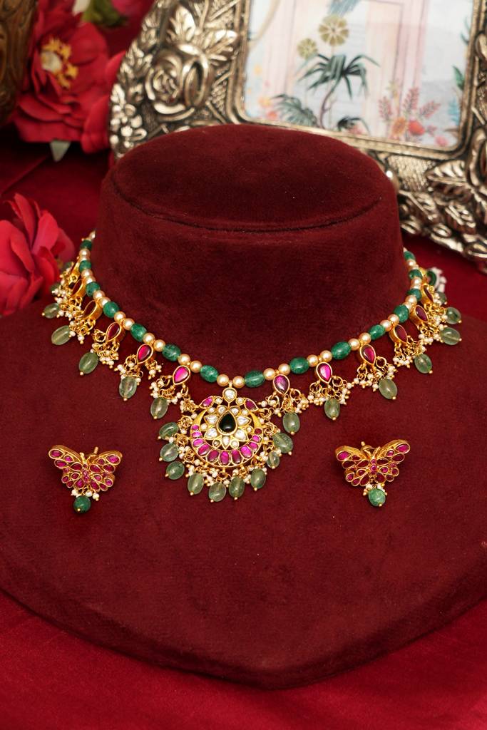 Rajsi Traditional Jadau Jewellery Necklace Set : BP-NK-1024