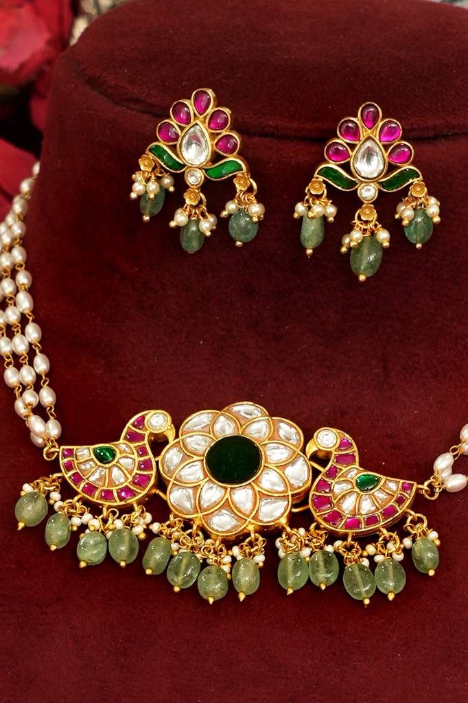 Heritage Kundan Jadau Peacock Choker Set : BP-NK-1034