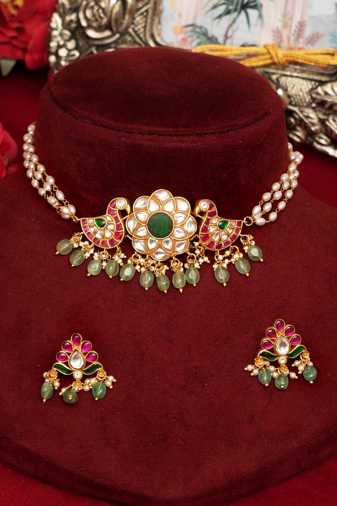 Heritage Kundan Jadau Peacock Choker Set : BP-NK-1034