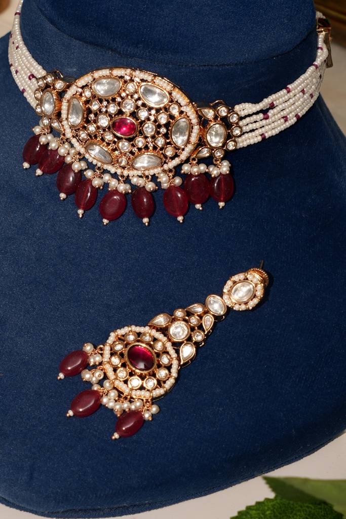 Traditional Moissanite Choker Necklace Set : BP-NK-1138