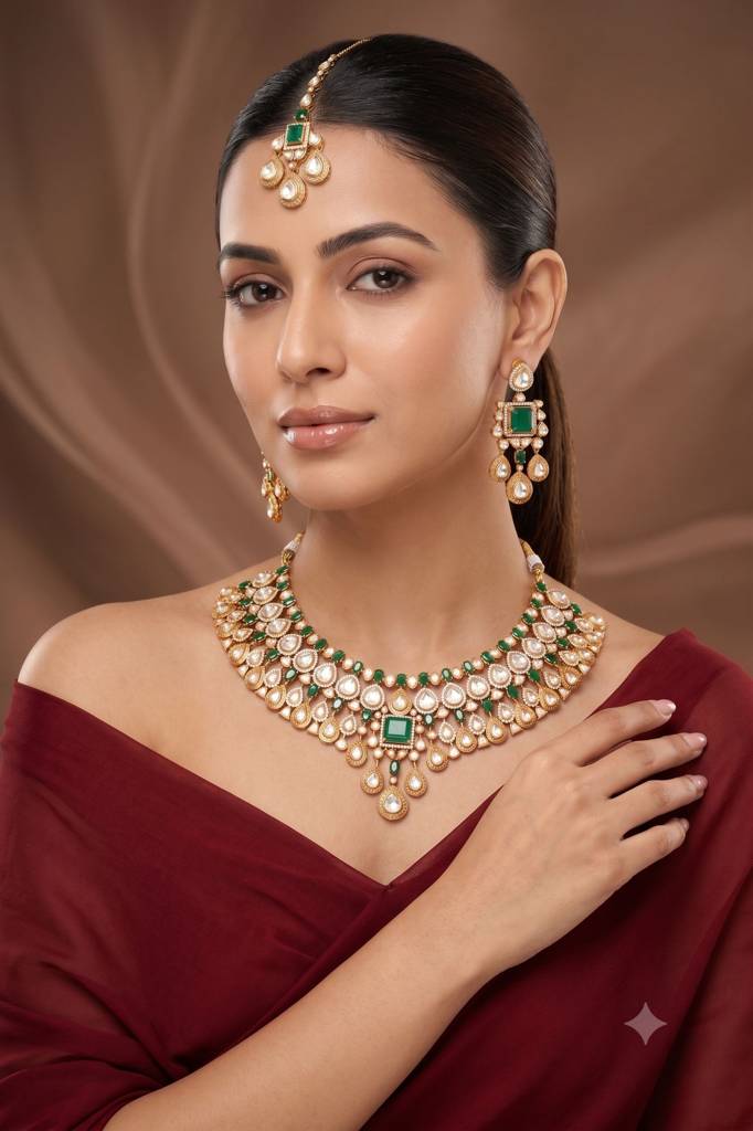 Designer Moissanite Bridal Set : BP-NK-1156
