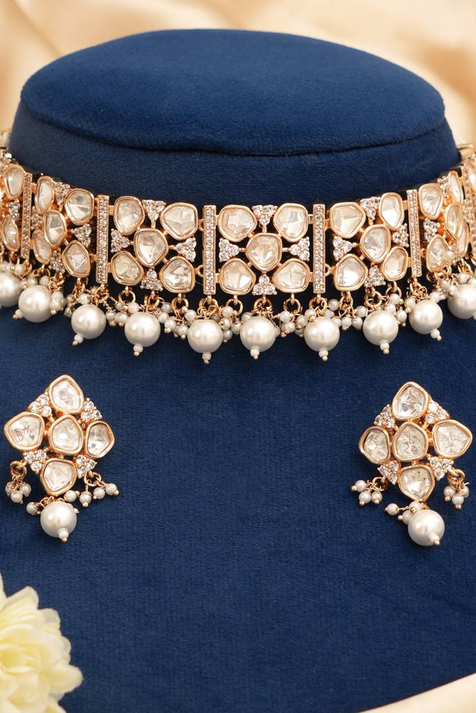 Ishani Premium Designer Moissanite Kundan Set : BP-NK-1249