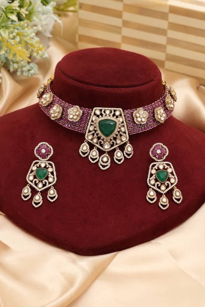 Designer Moissanite  Necklace Set : BP-NK-1274