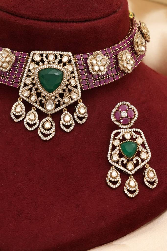 Designer Moissanite  Necklace Set : BP-NK-1274