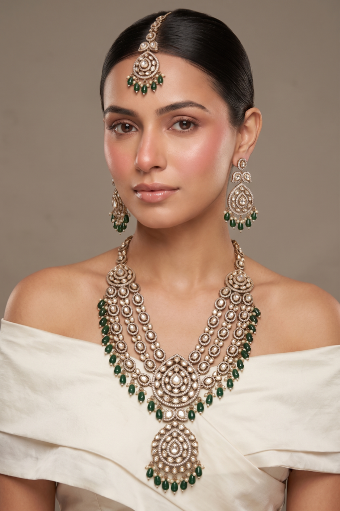 Royal Polki Kundan Layered Rani Haar : BP-NK-1298