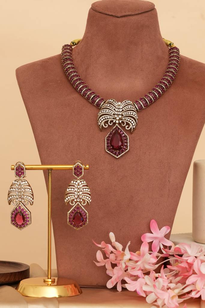 Royal Ruby  Designer Kundan Set : BP-NK-1303