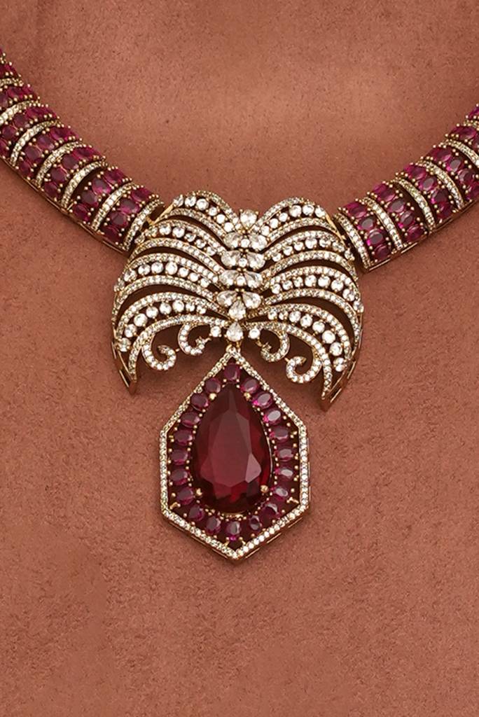 Royal Ruby  Designer Kundan Set : BP-NK-1303