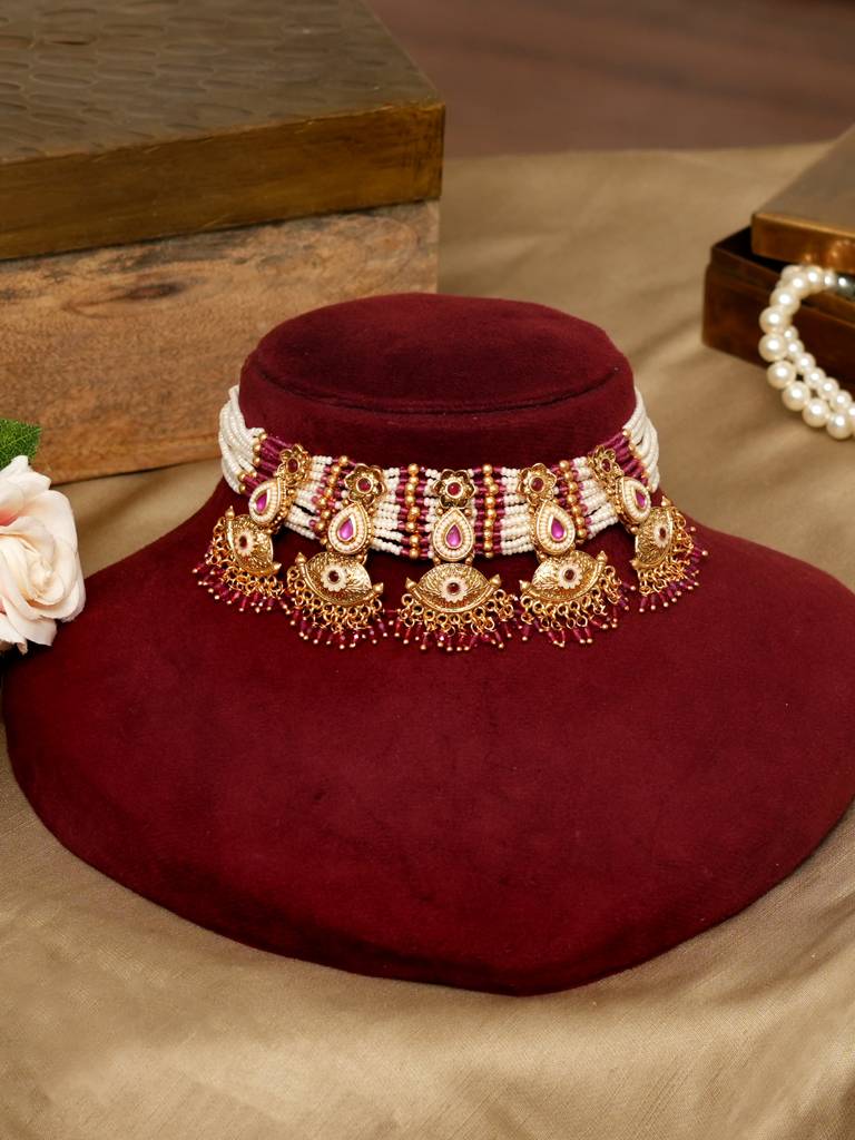 Nyra Gold Heritage Choker Set : BP-NK-783