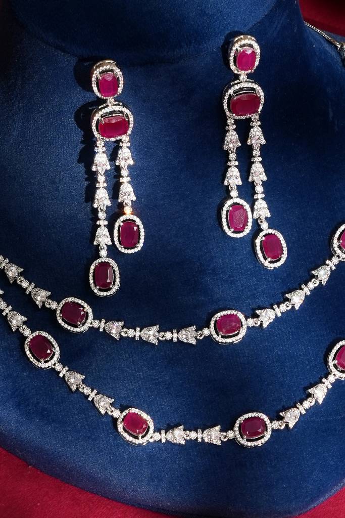 Esha Diamond Heritage Necklace Set For Wedding : BP-NK-952