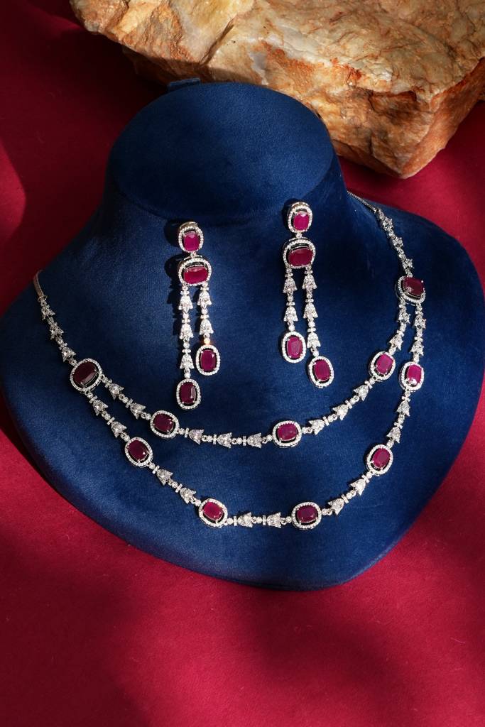 Esha Diamond Heritage Necklace Set For Wedding : BP-NK-952