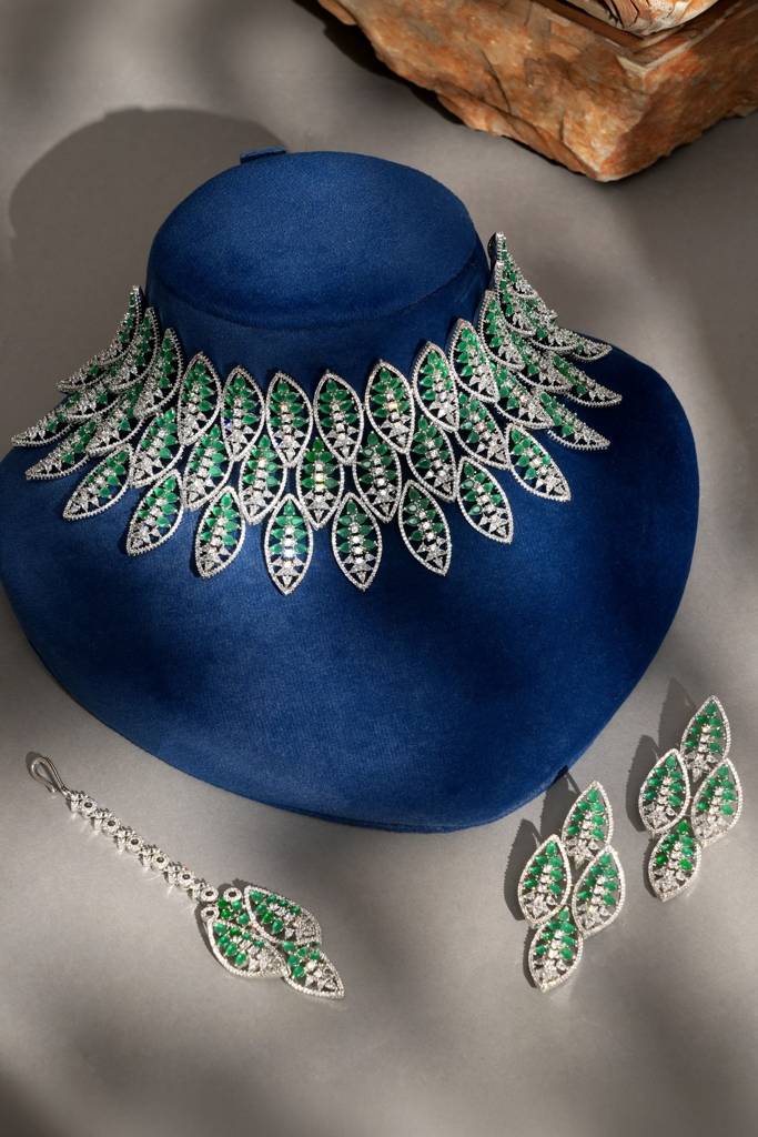 Rashmika American Diamond Choker Necklace Set : BP-NK-960
