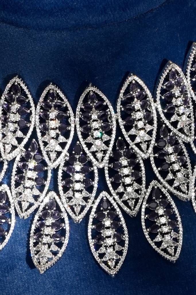 Rashmika American Diamond Choker Necklace Set : BP-NK-961
