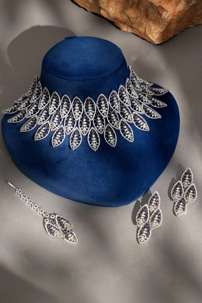Rashmika American Diamond Choker Necklace Set : BP-NK-961