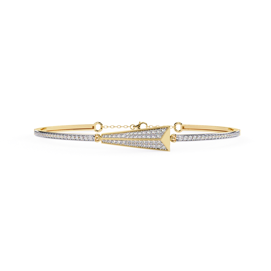 0.55Ct Round Lab Grown Diamond Tapered Pyramid Bracelet : ZY-002