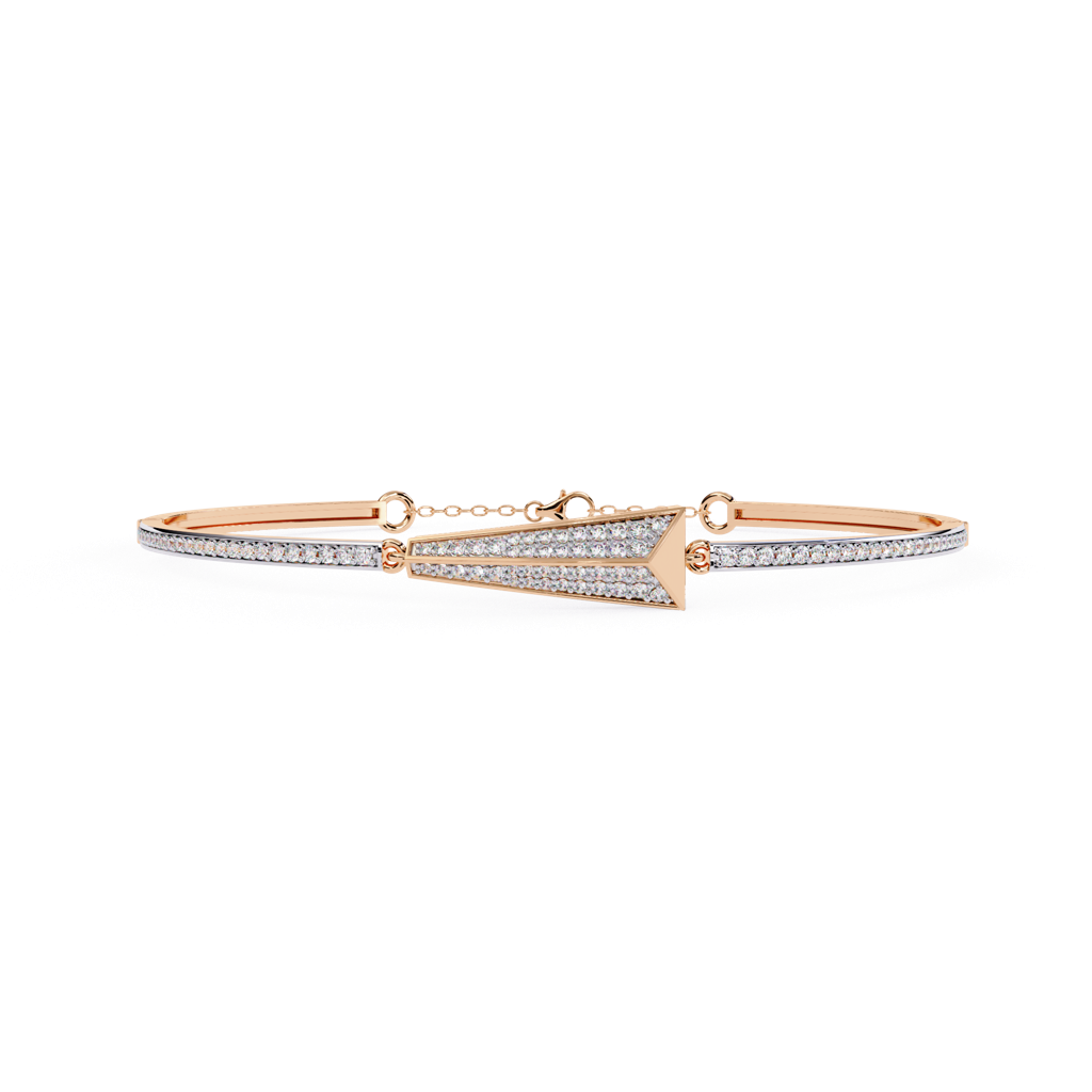 0.55Ct Round Lab Grown Diamond Tapered Pyramid Bracelet : ZY-002