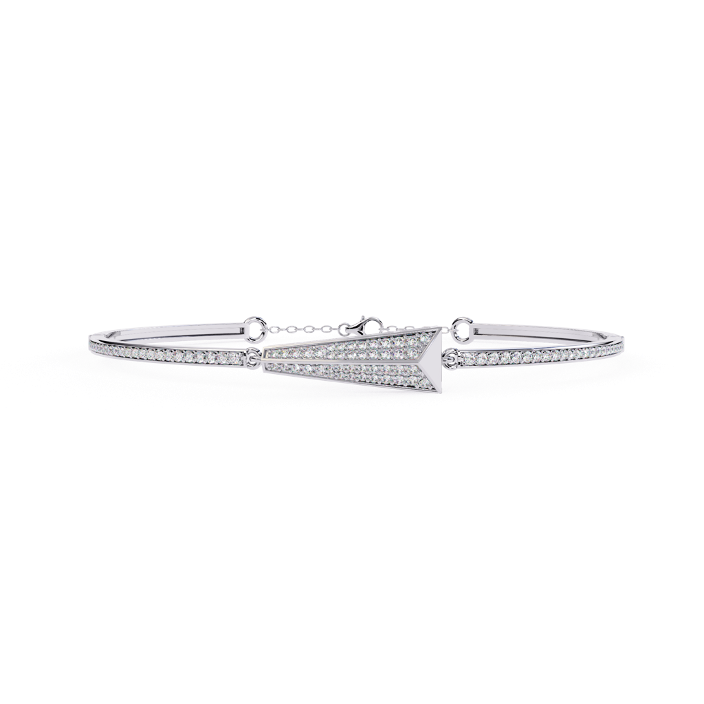 0.55Ct Round Lab Grown Diamond Tapered Pyramid Bracelet : ZY-002